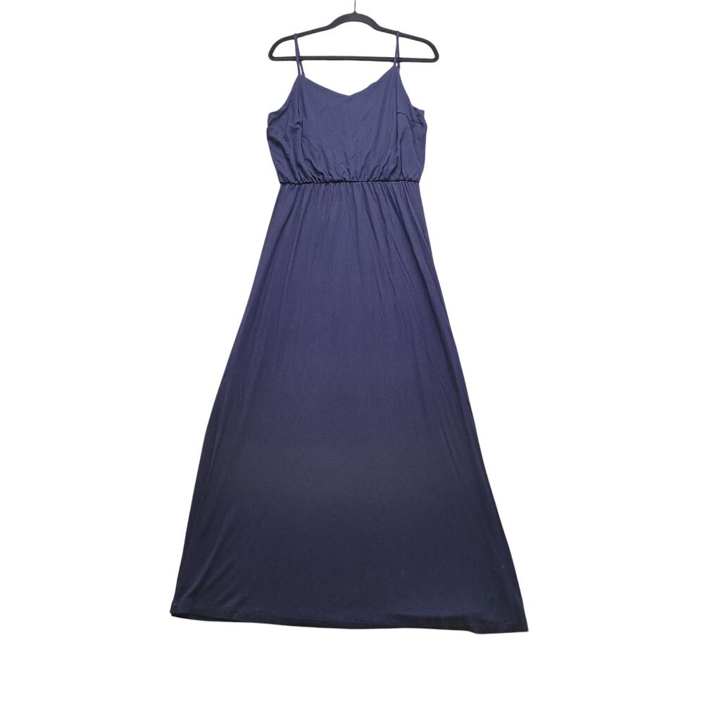 Gap Womens Maxi Dress Medium Purple Rayon Spaghetti Strap Empire Waist Casual